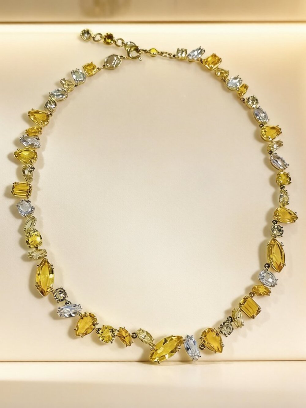 Swarovski Yellow and Clear Crystal Necklace